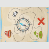 Pirate Treasure Map Cartoon Illustration Tissuepapier (Voorkant)
