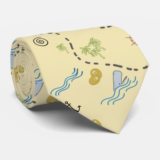 Pirate Treasure Map en buit Stropdas (Opgerold)