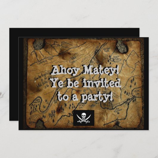 Pirate Treasure Map Haines Alaska Kaart (Voorkant / Achterkant)