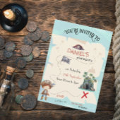 Pirate Treasure Map Kinder feestuitnodiging Kaart