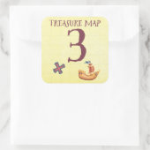Pirate Treasure Map Leeftijd 3 Vierkante Sticker (Tas)