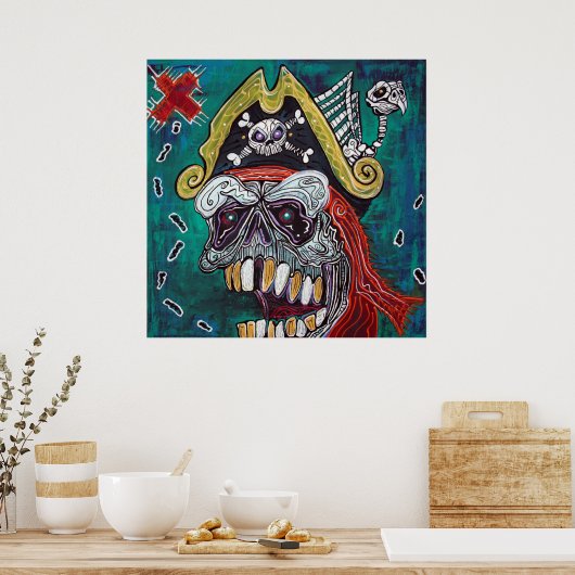 Pirate Treasure Map Poster (Keuken)