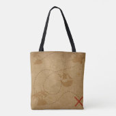 Pirate Treasure Map  Rustic Caribbean Tote Bag (Achterkant)