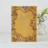 Pirate Treasure Map-uitnodigingen Kaart (Staand voorkant)
