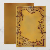 Pirate Treasure Map-uitnodigingen Kaart (Voorkant / Achterkant)