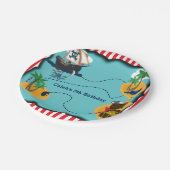 Pirate Treasure Map Verjaardagsfeest Borden Papieren Bordje (Gekanteld)