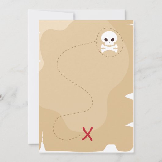 Pirate Treasure Map Verjaardagsfeest Uitnodiging (Achterkant)