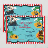 Pirate Treasure Map Verjaardagsfeest Uitnodigingen (Voorkant / Achterkant)