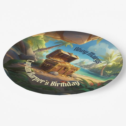 Pirate Treasure & Paradise Island Avontuur Papieren Bordje (Gekanteld)