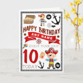 Pirate Treasure Persoonlijke Verjaardag Kaart (Gele Bloem)