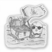 Pirate Treasure Scene Sketch Sticker (Voorkant)