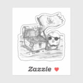 Pirate Treasure Scene Sketch Sticker (Vel)