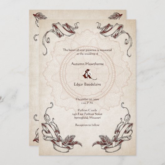 Pirate Treasure Wedding Kaart (Voorkant / Achterkant)