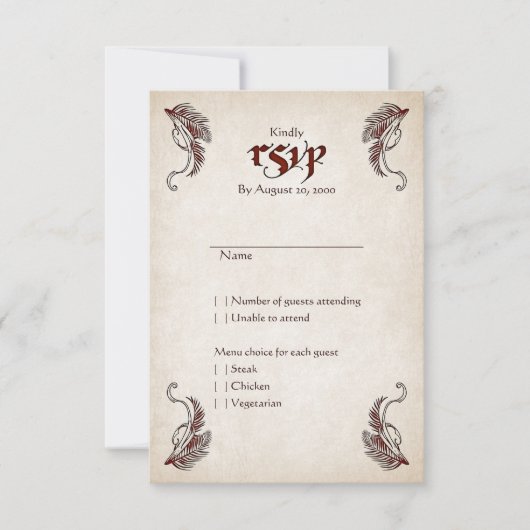 Pirate Treasure Wedding RSVP Kaartje (Voorkant)