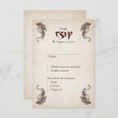 Pirate Treasure Wedding RSVP Kaartje (Voorkant / Achterkant)