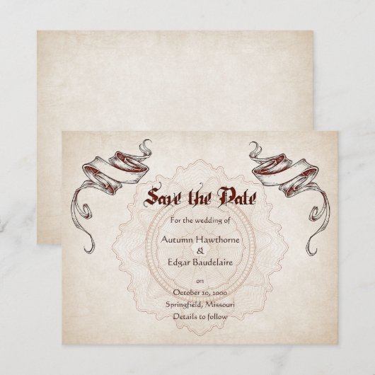Pirate Treasure Wedding Save The Date (Voorkant / Achterkant)