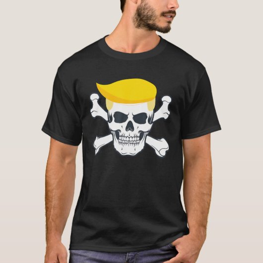 Pirate Trump Skull and Crossbones Republikeinse Pr T-shirt (Voorkant)