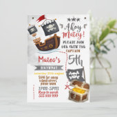 Pirate-uitnodiging - Pirate Birthday Party Kaart (Staand voorkant)
