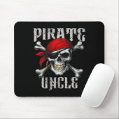 Pirate Uncle Jolly Roger Vlag en schedelbotten Muismat (Met muis)