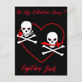 Pirate Valentijn Jolly Roger Briefkaart (Voorkant)