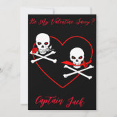 Pirate Valentijn Jolly Roger Feestdagenkaart (Voorkant)