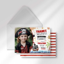Pirate Verjaardag Dank u kaart