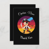 Pirate Verjaardag Dank u kaart (Voorkant / Achterkant)