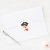 Pirate verjaardag dank u. Kinder partij. Baby jong Ronde Sticker (Envelop)