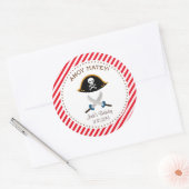 Pirate Verjaardag Dank u Sticker Rood (Envelop)
