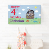 Pirate Verjaardag gepersonaliseerde banner (Insitu)