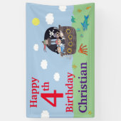 Pirate Verjaardag gepersonaliseerde banner (Verticaal)