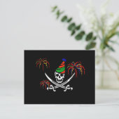 Pirate Verjaardag Kostuum Party Invitation Briefka Uitnodiging Briefkaart (Staand voorkant)