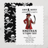 Pirate Verjaardag Red Boy thema Kaart (Voorkant / Achterkant)