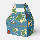 Pirate verjaardag schat avontuur blauw bedankdoosjes (Achterkant)