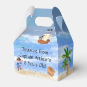 Pirate verjaardag thema feest schatkist bedankdoosjes (Voorkant Zijde)