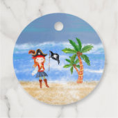 Pirate verjaardag thema feestschat papegaai bedankjes labels (Achterkant)