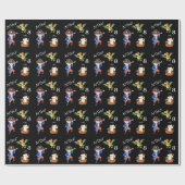 Pirate verjaardag thema feestschat papegaai cadeaupapier (Vlak)