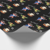 Pirate verjaardag thema feestschat papegaai cadeaupapier (Hoek)