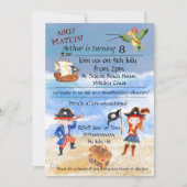 Pirate verjaardag thema feestschattenjacht kaart (Voorkant)