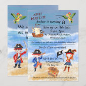 Pirate verjaardag thema feestschattenjacht kaart (Voorkant / Achterkant)