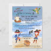 Pirate verjaardag thema feestschattenjacht kaart (Voorkant)