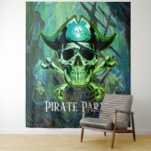 Pirate Verjaardagsfeest Achtergrond Wandkleed (In situ)