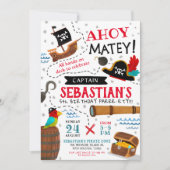 Pirate verjaardagsfeest kaart (Voorkant)