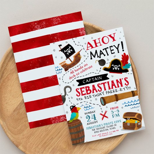 Pirate verjaardagsfeest kaart