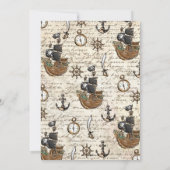  Pirate Verjaardagsfeestje Ahoy Matey Oude Kaart (Achterkant)