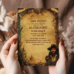 Pirate Verjaardagsfeestje Ahoy Matey Oude Kaart<br><div class="desc">Zet koers naar een spannend avontuur met onze Pirate Theme Birthday Party uitnodiging! Ahoy, maat! Nodig je crew uit om mee te doen aan de swashbuckling fun met deze spannende uitnodiging. Met een gedurfd piratenontwerp, compleet met schedel en gekruiste botten, schatkaarten en een verweerde perkamenten achtergrond, zet het de perfecte...</div>