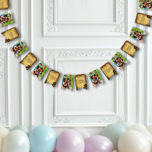  Pirate Verjaardagsfeestje Ahoy Matey Oude Kaart Vlaggetjes