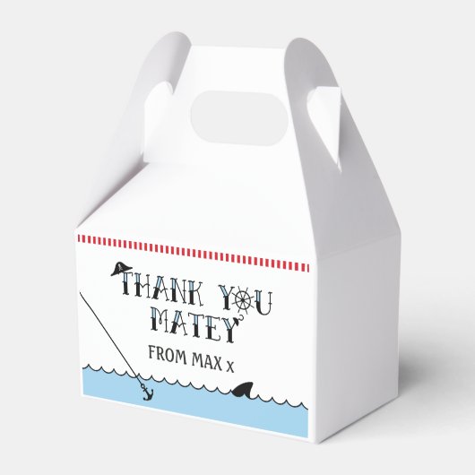 Pirate verjaardagsfeestje gunstbox bedankdoosjes (Achterkant)