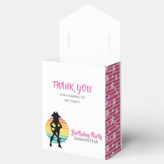 Pirate Verjaardagsfeestje Lady Favor Box Bedankdoosjes (Geopend)