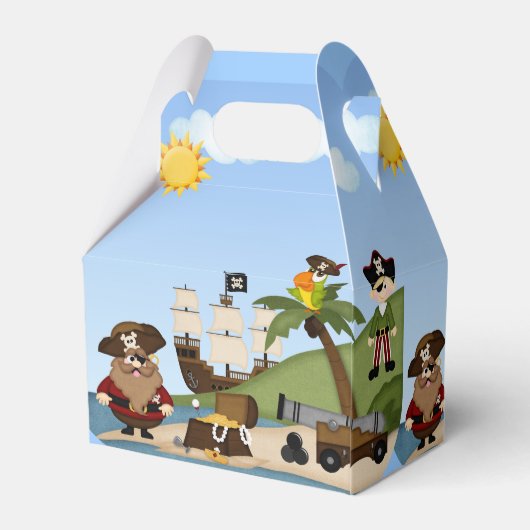 Pirate Verjaardagsfeestje Loot Goodie Favor Box Bedankdoosjes (Achterkant)